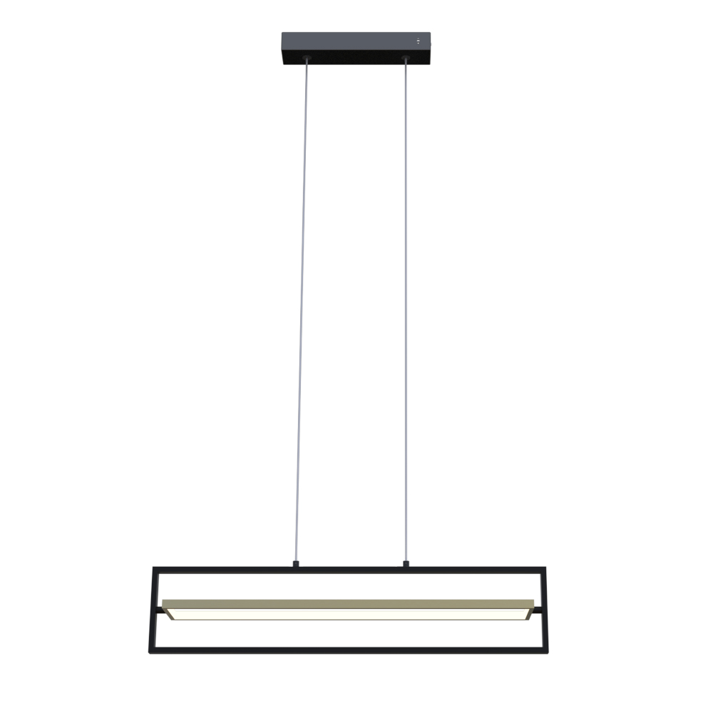 Светильник LED smart PRADA-Р с пультом 90Вт 3000-5000K 5000Lm Прямоугольный Черно-золотой 220745